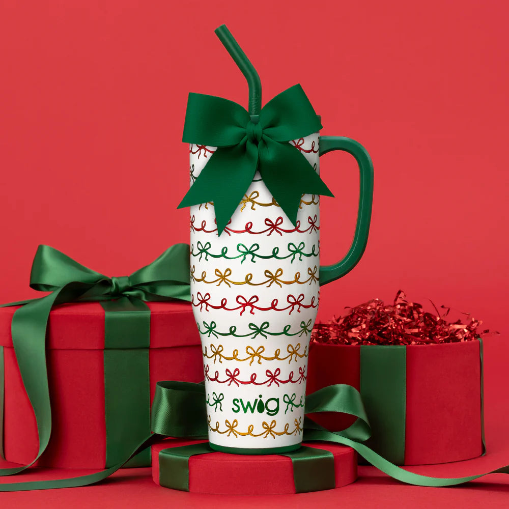 CHRISTMAS BOWS SWIG MEGA MUG 40OZ