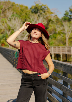 FALLING LEAVES VEST TOP