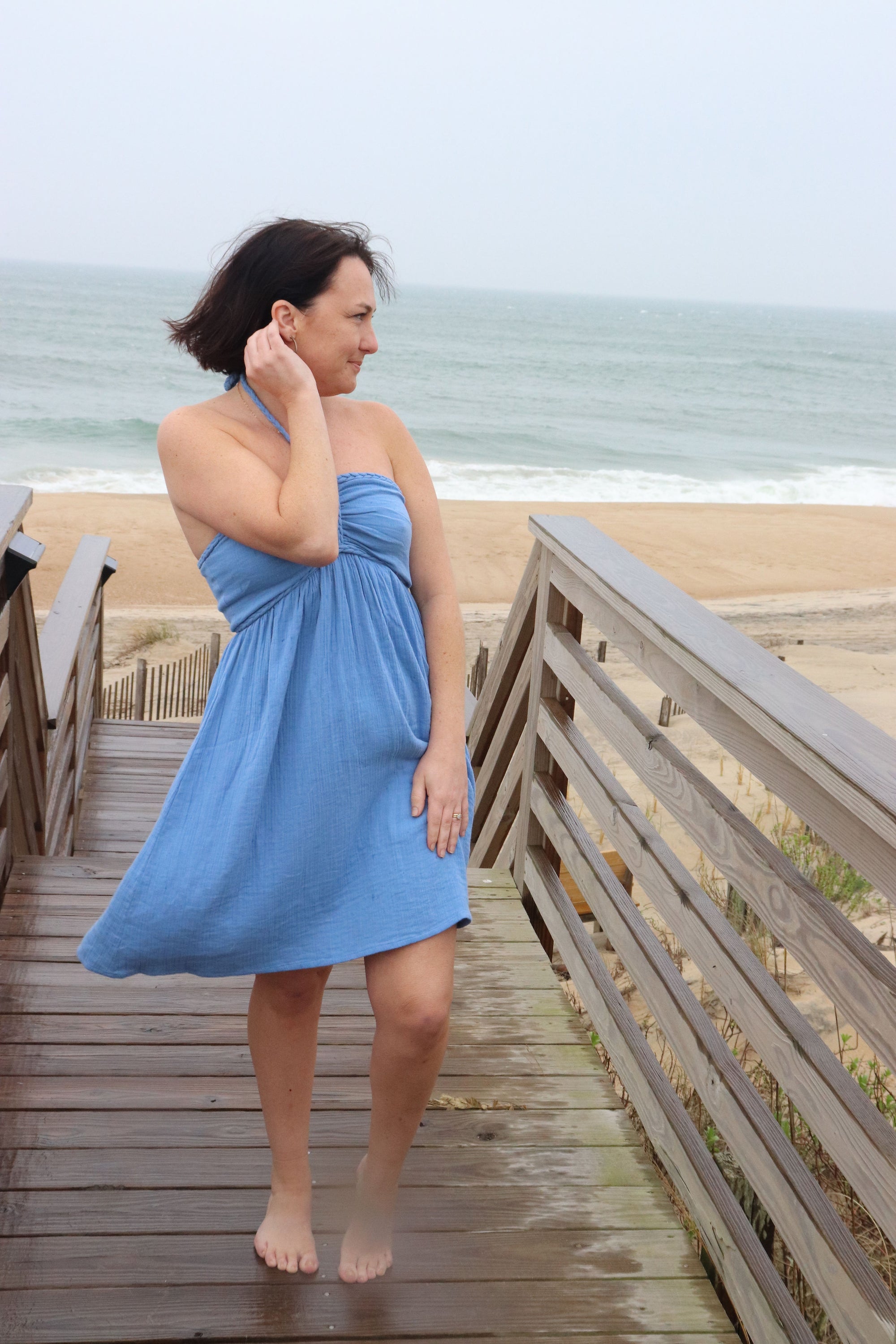 BY THE SEA HALTER DRESS