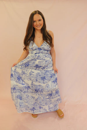 SANTORINI COAST MAXI DRESS