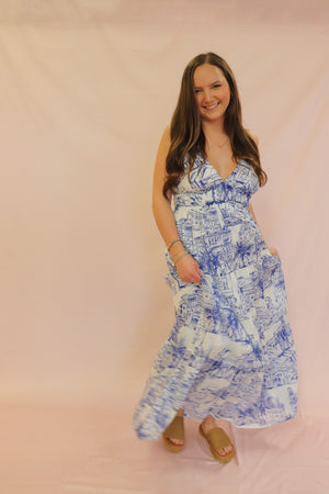 SANTORINI COAST MAXI DRESS