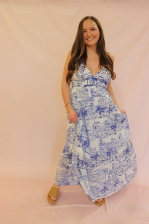 SANTORINI COAST MAXI DRESS