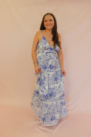 SANTORINI COAST MAXI DRESS