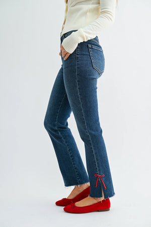 ELISE BOW STRAIGHT LEG JEANS