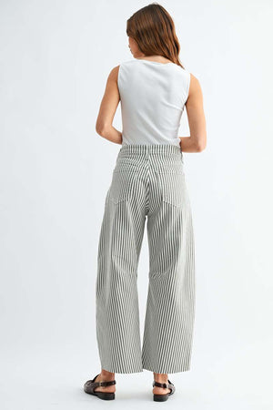 STRIPED BARREL JEAN