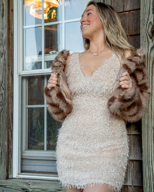ON THE FRINGE MINI DRESS